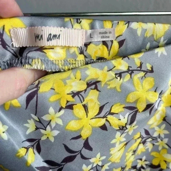 Floral silky midi a line skirt - Picture 5 of 6